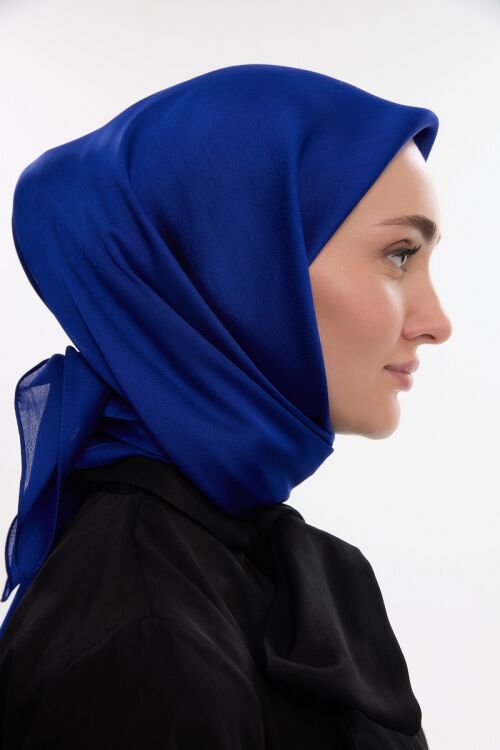 İdol Saten Janjan Eşarp - Morcivert 