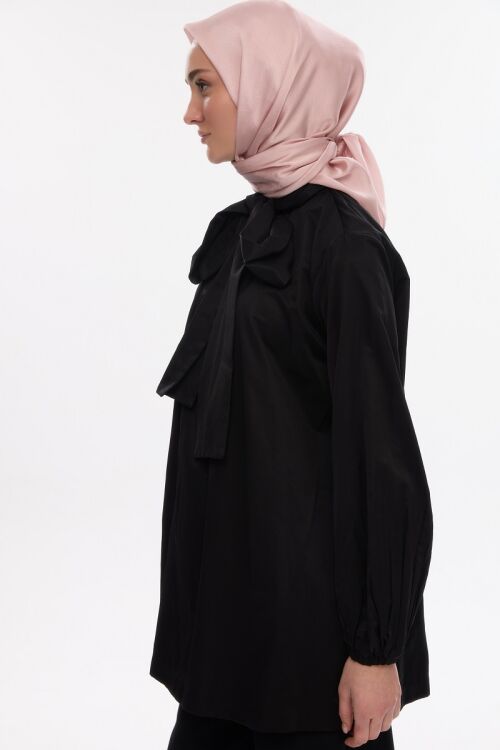 İdol Saten Janjan Eşarp - Pudra - Camellia Scarfs (1)