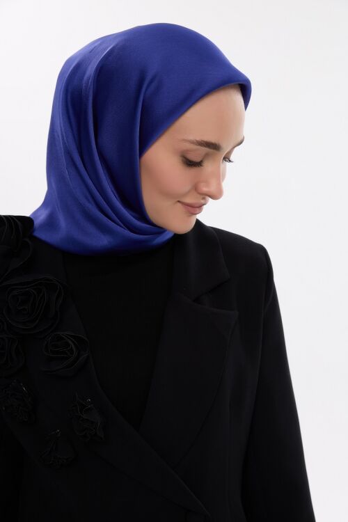 İdol Saten Janjan Eşarp - Saks 