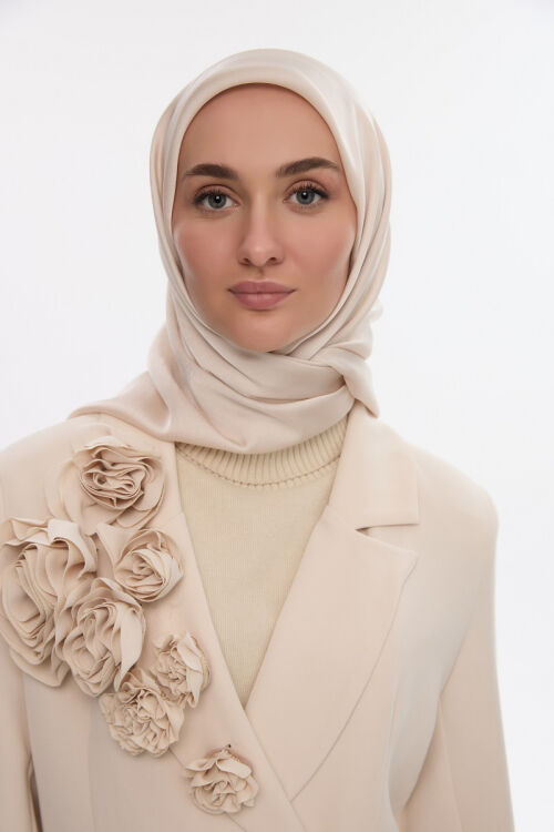 İdol Saten Janjan Eşarp - Taş 