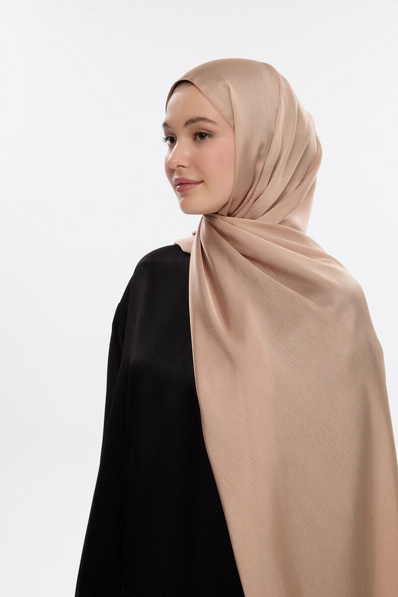 Abiye Saten Janjan Şal - Bisküvi - 1