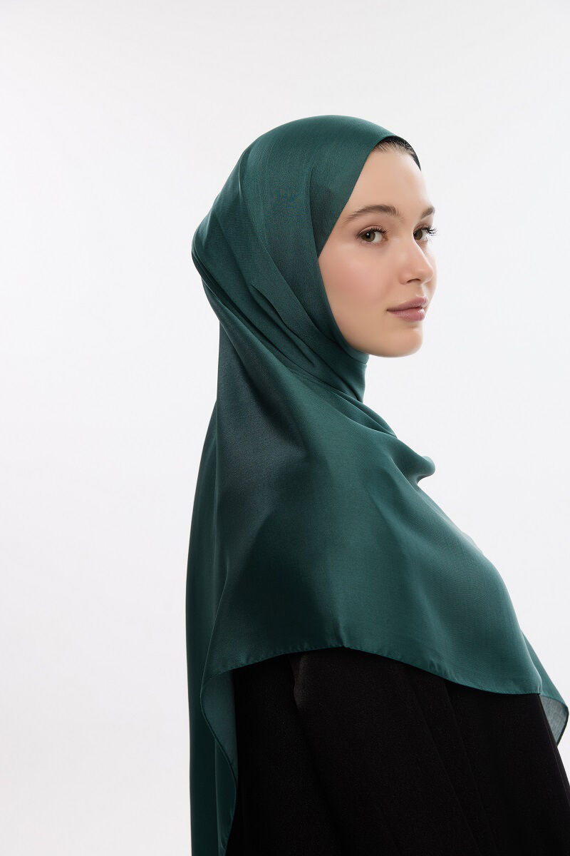 Abiye Saten Janjan Şal - Çam - 3