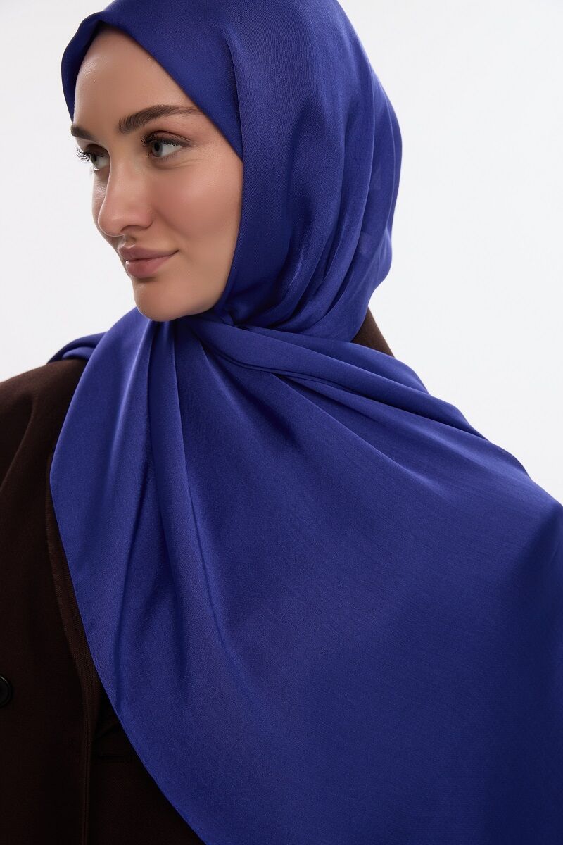 Abiye Saten Janjan Şal - Morcivert - 3