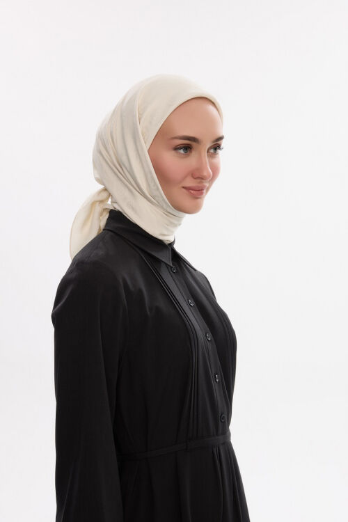 İpeksi Jakar Cs Desen Eşarp - Badem Sütü 