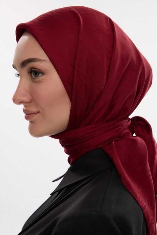 İpeksi Jakar Cs Desen Eşarp - Bordo 