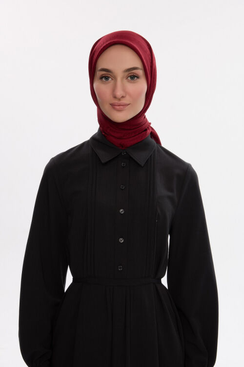 İpeksi Jakar Cs Desen Eşarp - Bordo - Camellia Scarfs (1)