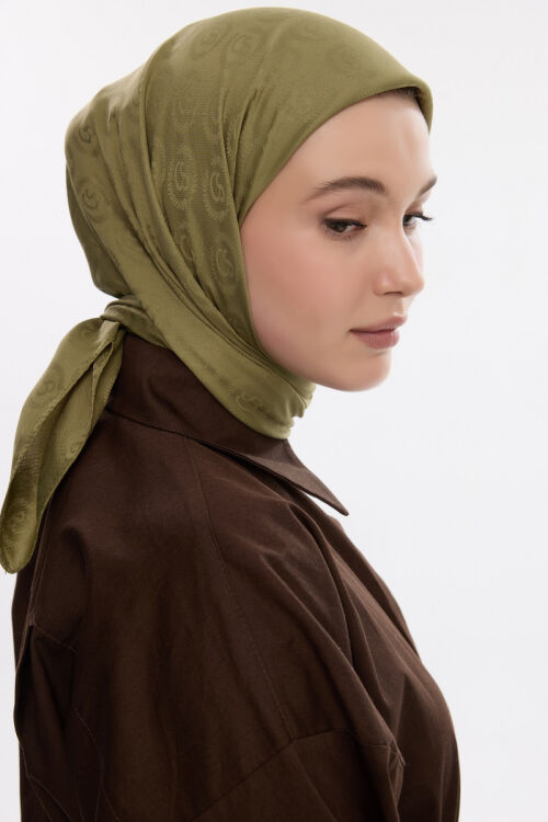 İpeksi Jakar Cs Desen Eşarp - Haki 