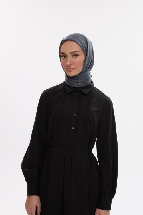 İpeksi Jakar Cs Desen Eşarp - Koyu Gri - Camellia Scarfs (1)