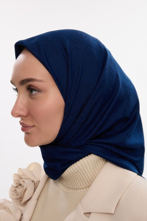 İpeksi Jakar Cs Desen Eşarp - Lacivert 