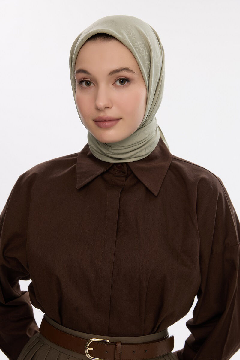 İpeksi Jakar Cs Desen Eşarp - Mint - 3