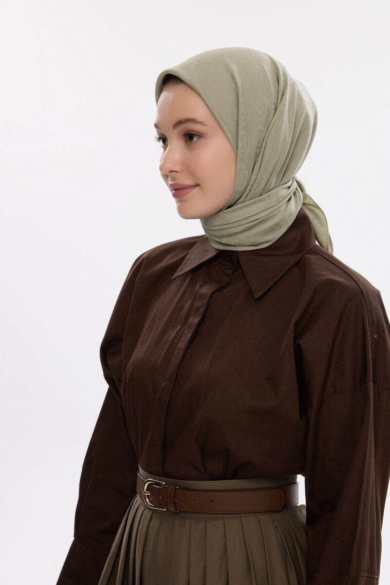 İpeksi Jakar Cs Desen Eşarp - Mint - 4