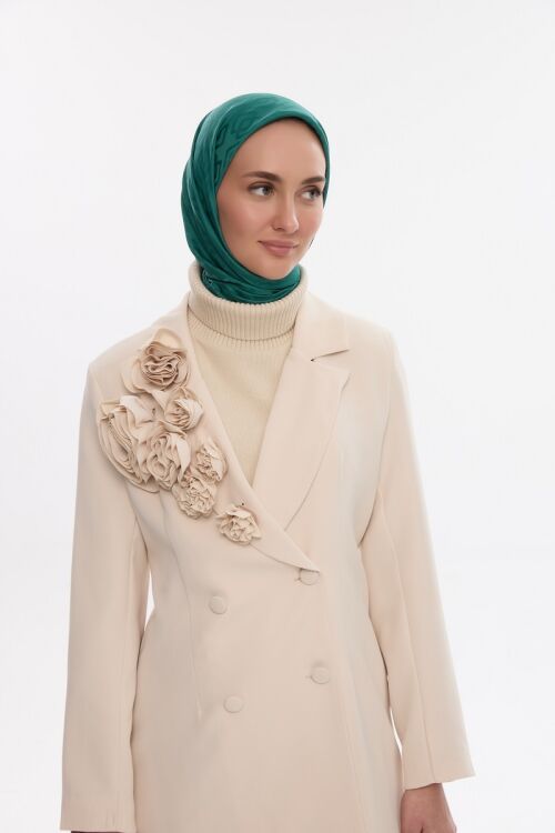 İpeksi Jakar Dama Desen Eşarp - Açık Benetton - Camellia Scarfs (1)