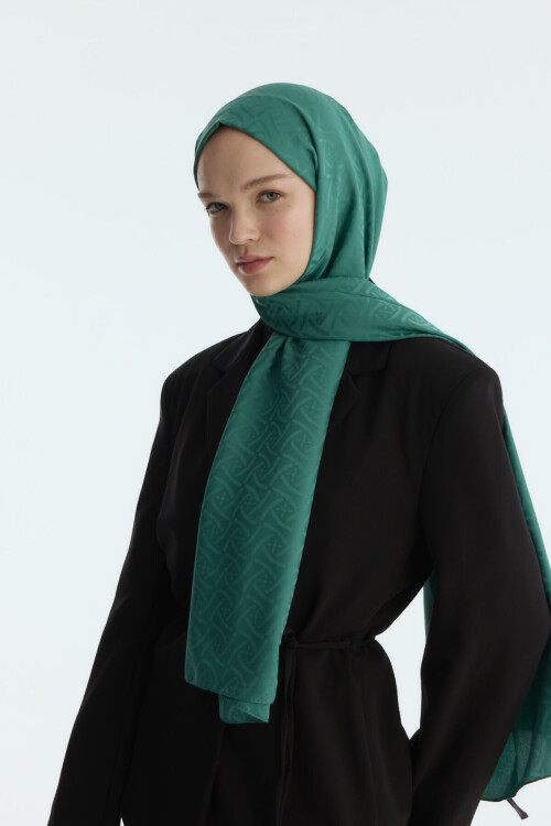 İpeksi Jakar Elegant Desen Şal - Açık Benetton 