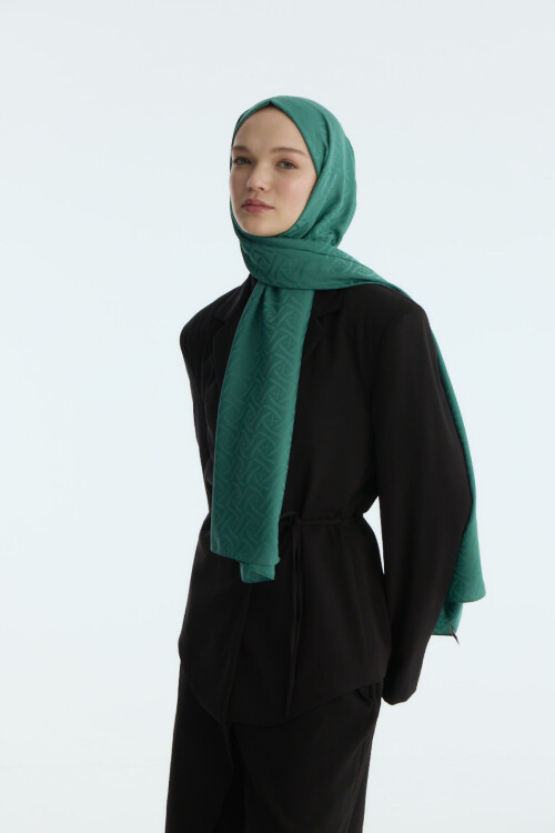 İpeksi Jakar Elegant Desen Şal - Açık Benetton - Camellia Scarfs (1)
