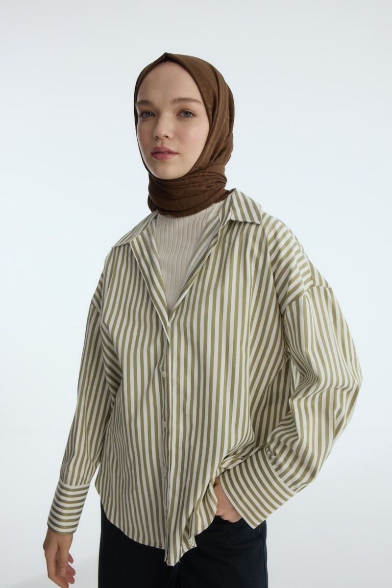 İpeksi Jakar Elegant Desen Şal - Kahve - 5