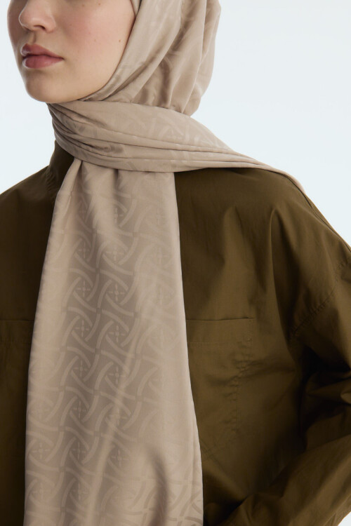 İpeksi Jakar Elegant Desen Şal - Kum 