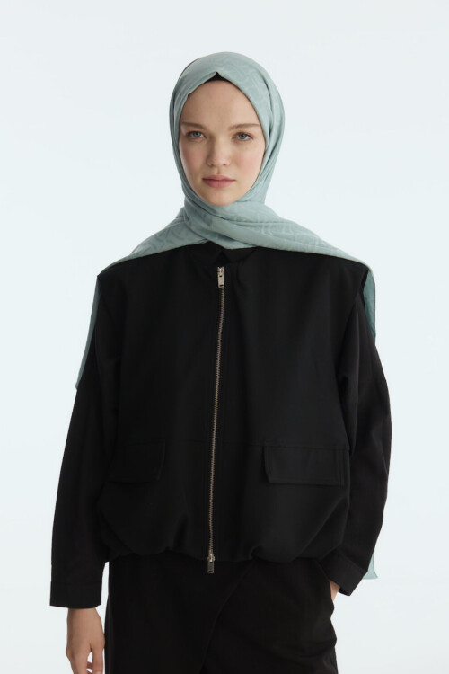 İpeksi Jakar Elegant Desen Şal - Nane - Camellia Scarfs (1)