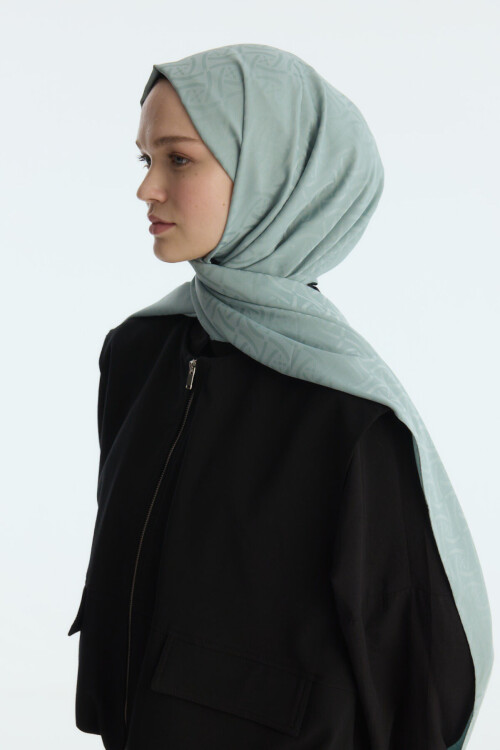 İpeksi Jakar Elegant Desen Şal - Nane 