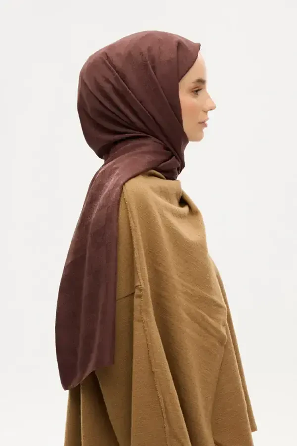 İpeksi Jakar Etnik Desen Şal - Acı Kahve - 2