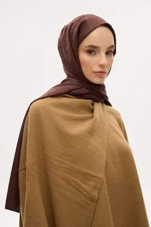 İpeksi Jakar Etnik Desen Şal - Acı Kahve 