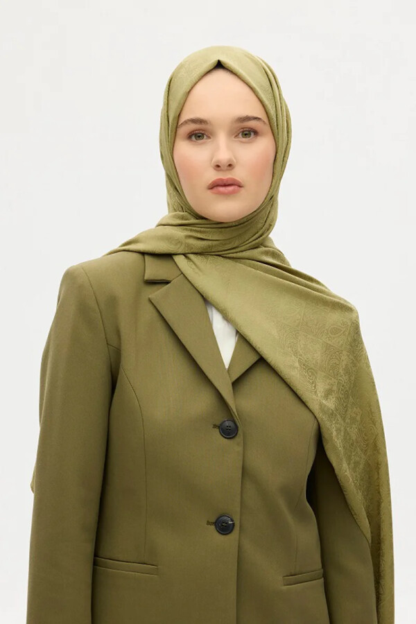 İpeksi Jakar Etnik Desen Şal - Çağla - Camellia Scarfs