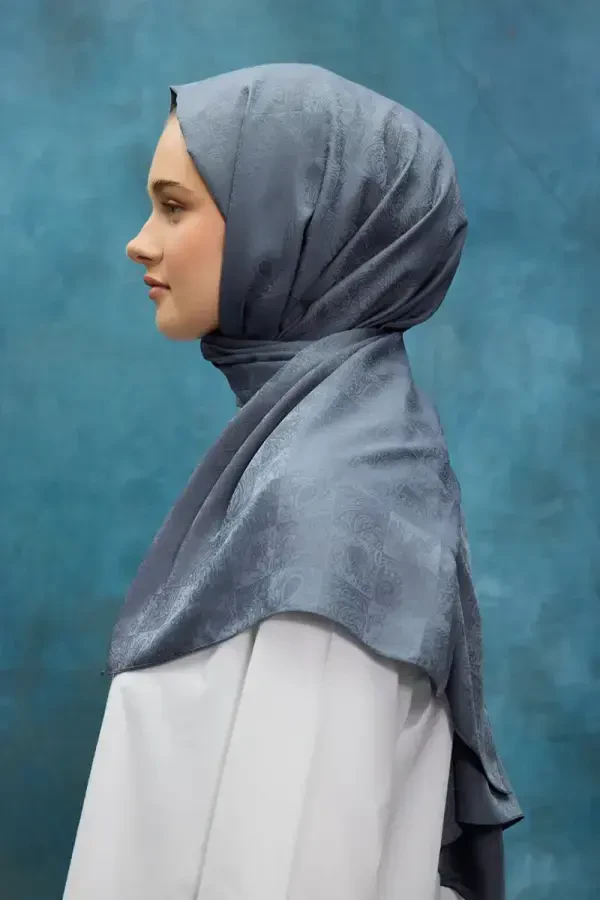 İpeksi Jakar Etnik Desen Şal - Füme - 4