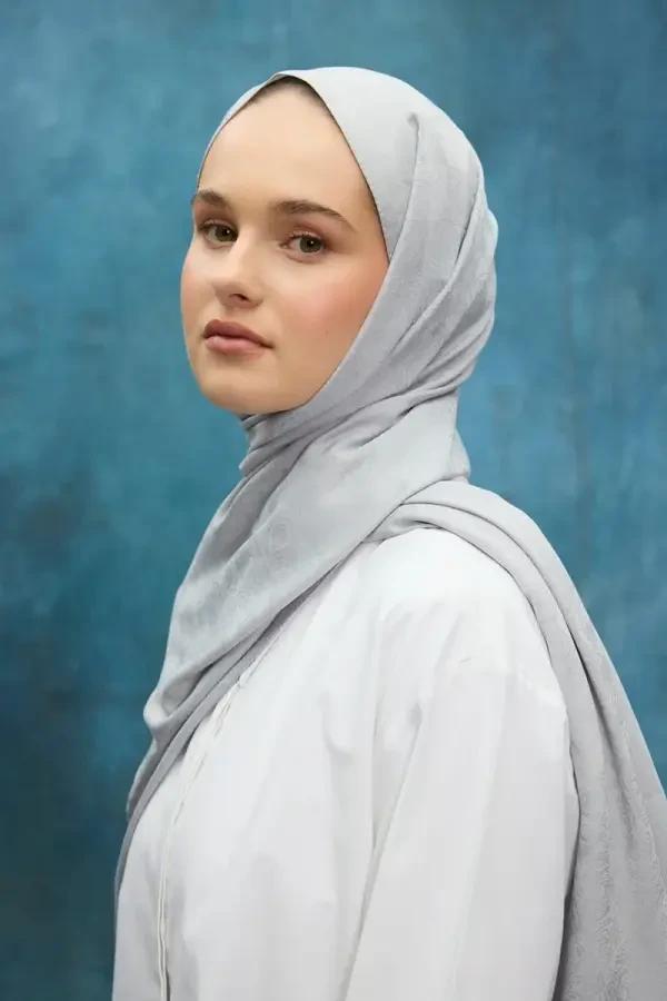 İpeksi Jakar Etnik Desen Şal - Gümüş - 2