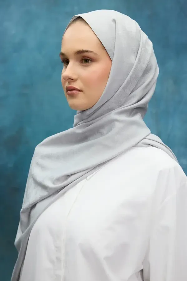 İpeksi Jakar Etnik Desen Şal - Gümüş - 4