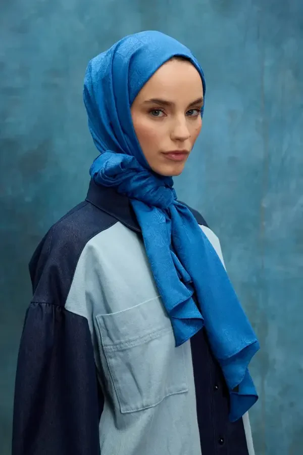 İpeksi Jakar Etnik Desen Şal - İndigo - 3