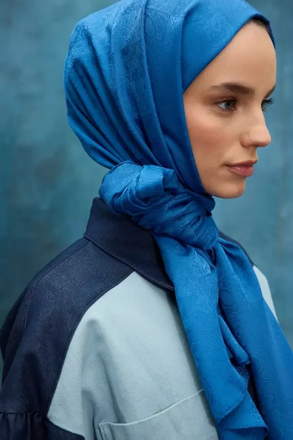 İpeksi Jakar Etnik Desen Şal - İndigo - 4