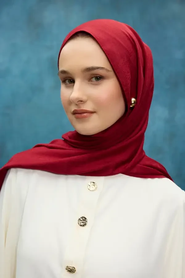 İpeksi Jakar Etnik Desen Şal - Kırmızı - 4