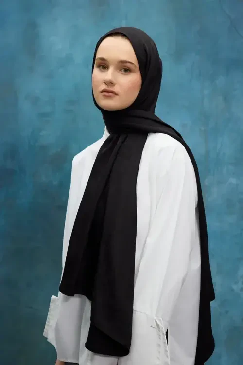 İpeksi Jakar Etnik Desen Şal - Siyah - Camellia Scarfs (1)