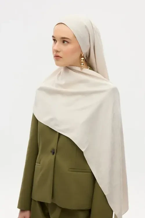 İpeksi Jakar Etnik Desen Şal - Taş - Camellia Scarfs (1)