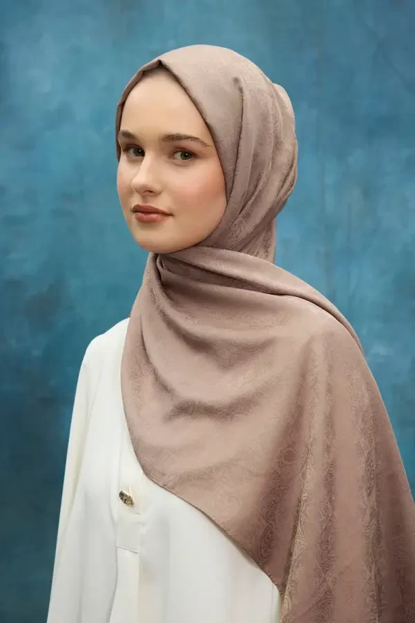 İpeksi Jakar Etnik Desen Şal - Vizon - 3