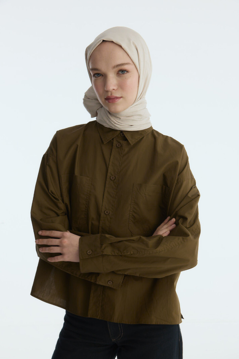 İpeksi Jakar Geometrik Desen Şal - Dut - 3