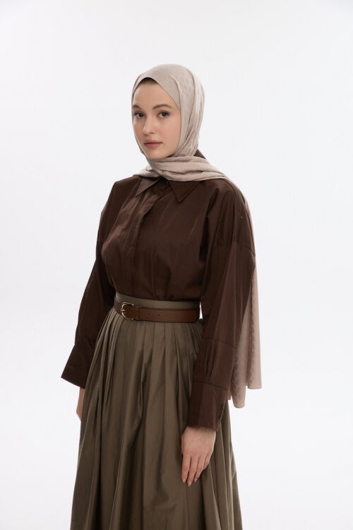 İpeksi Jakar Koza Desen Şal - Kum - Camellia Scarfs (1)