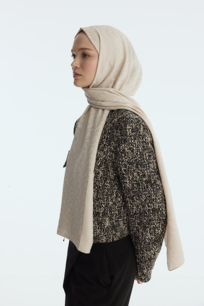 İpeksi Jakar Nora Desen Şal - Dut - 3