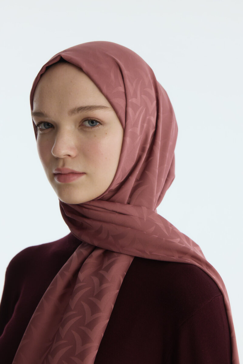 İpeksi Jakar Nora Desen Şal - Gül - 4