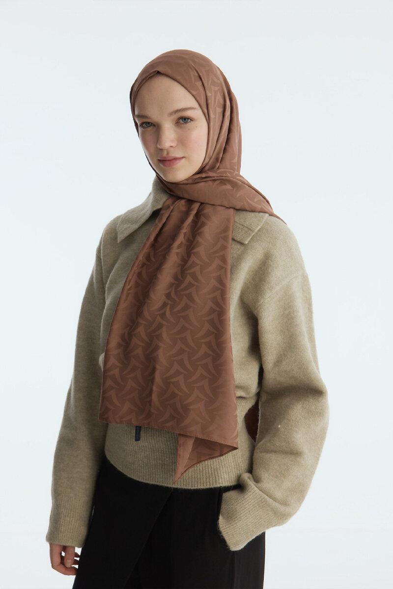 İpeksi Jakar Nora Desen Şal - Mocha - 3