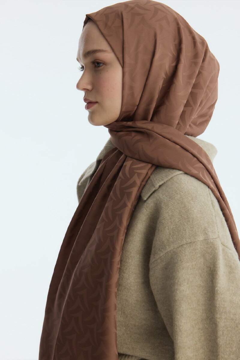 İpeksi Jakar Nora Desen Şal - Mocha - 4