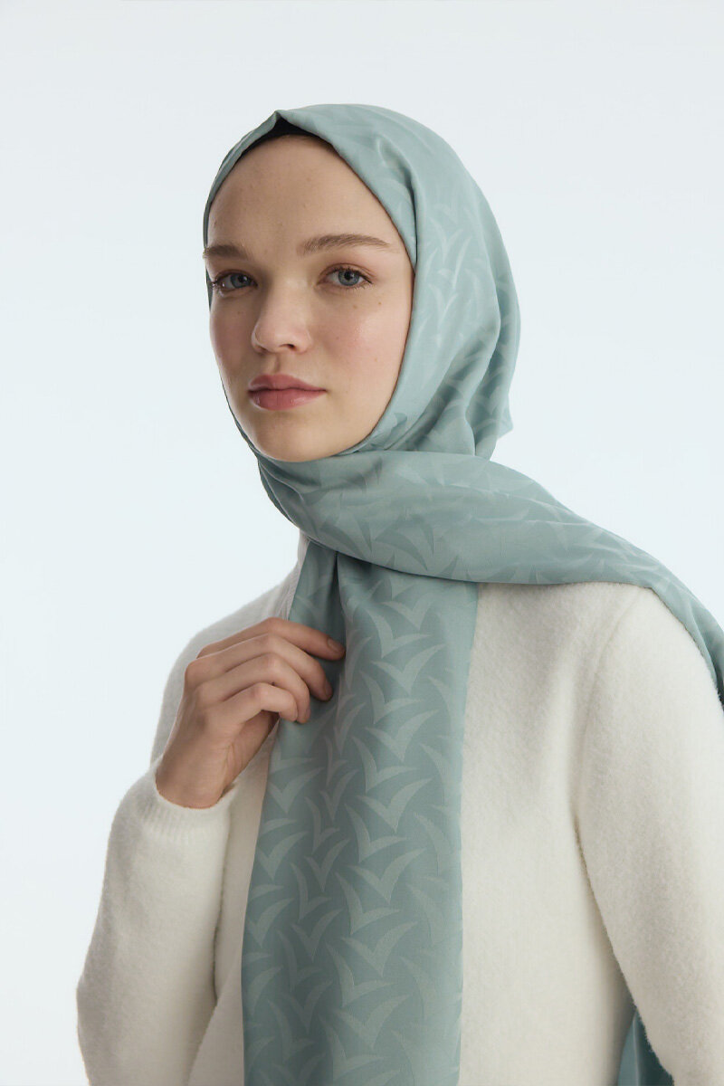 İpeksi Jakar Nora Desen Şal - Nane - 4