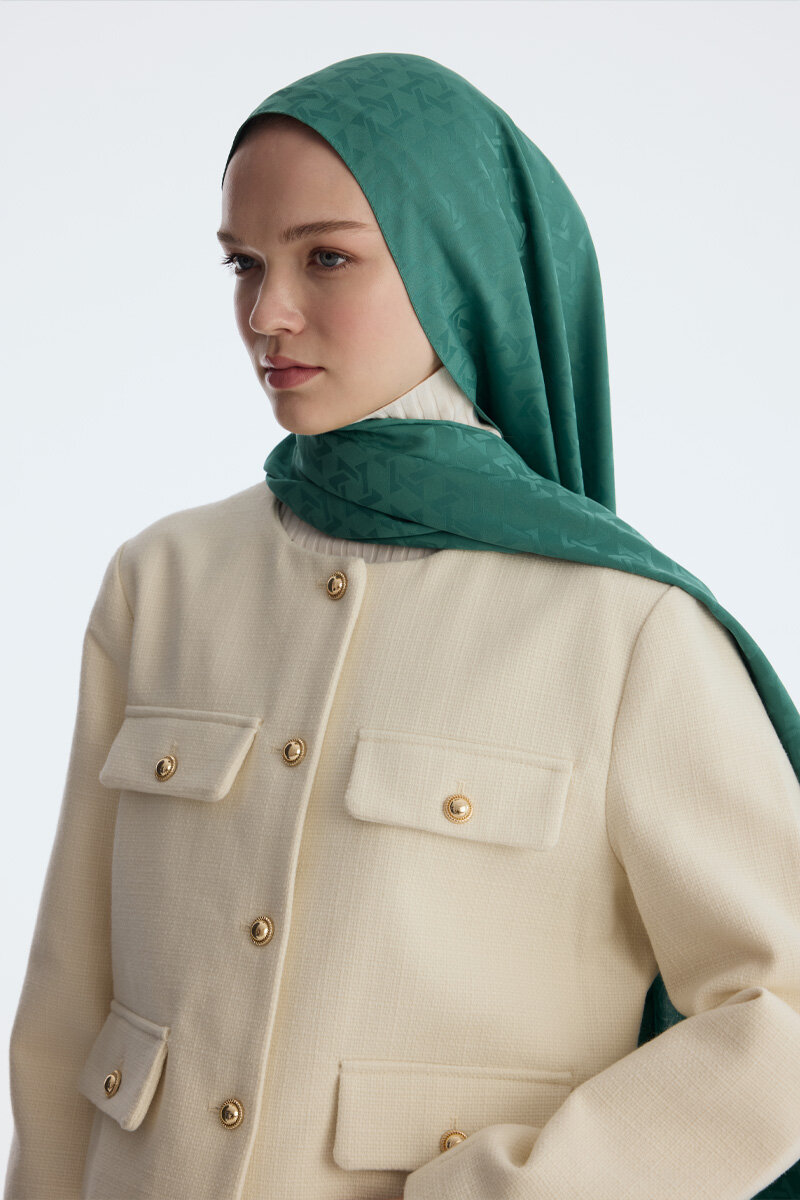 İpeksi Jakar Piramit Desen Şal - Açık Benetton - 3