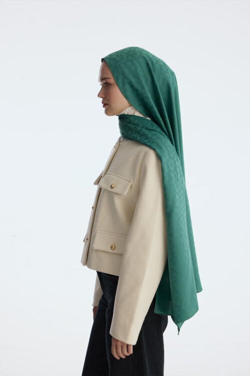 İpeksi Jakar Piramit Desen Şal - Açık Benetton - Camellia Scarfs (1)