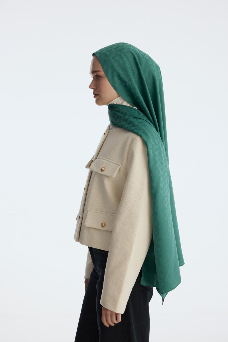 İpeksi Jakar Piramit Desen Şal - Açık Benetton - 2