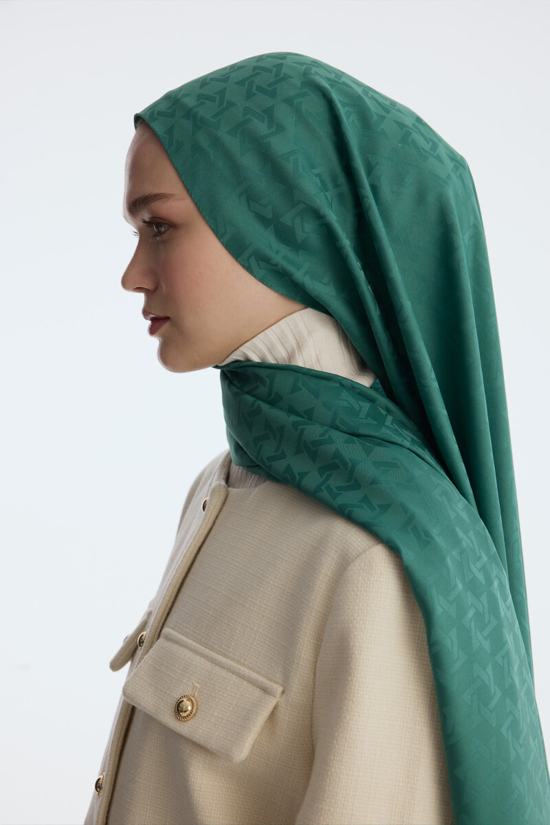 İpeksi Jakar Piramit Desen Şal - Açık Benetton - 4