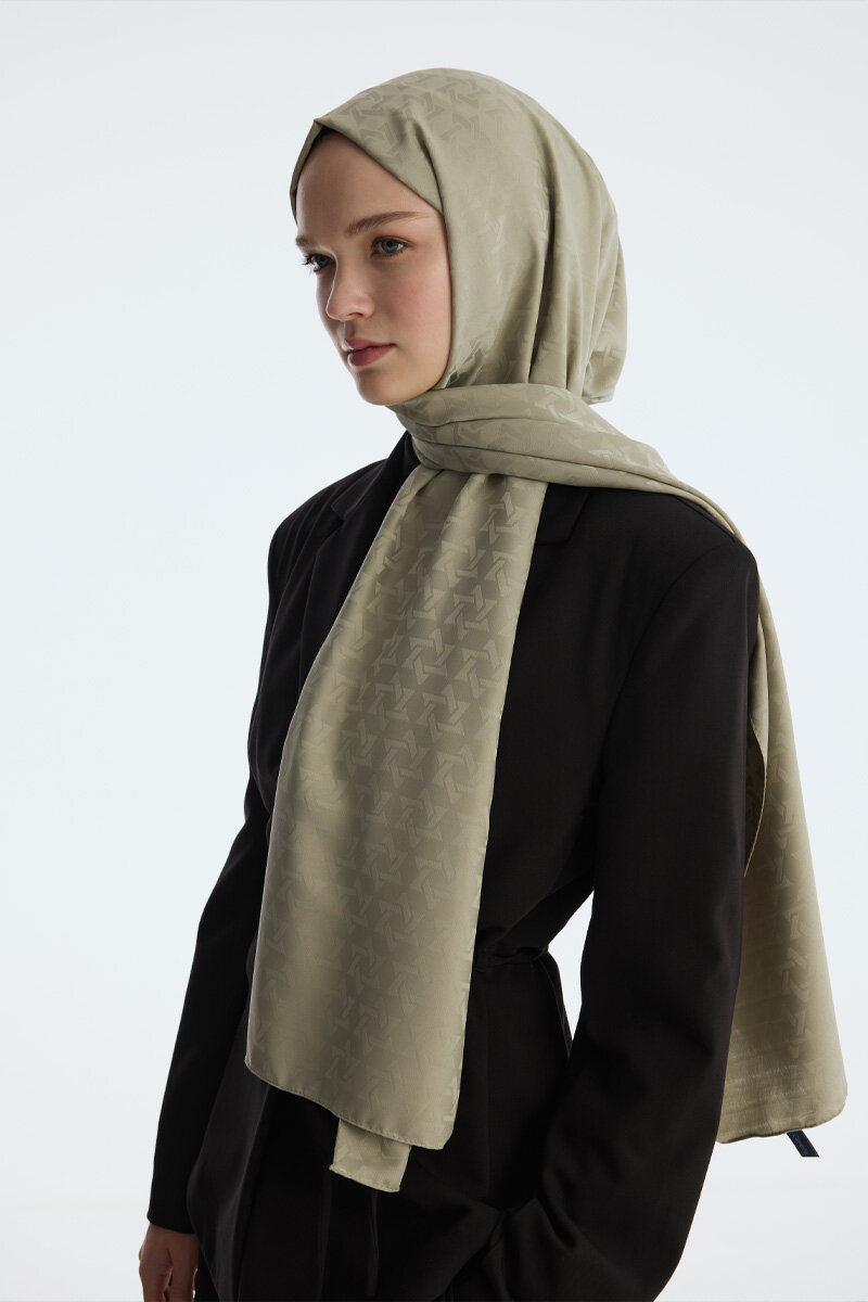 İpeksi Jakar Piramit Desen Şal - Çağla - 3