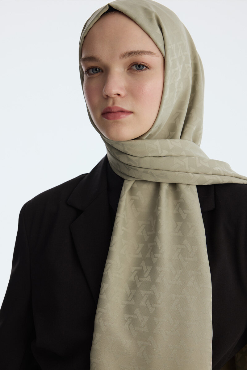 İpeksi Jakar Piramit Desen Şal - Çağla - 4