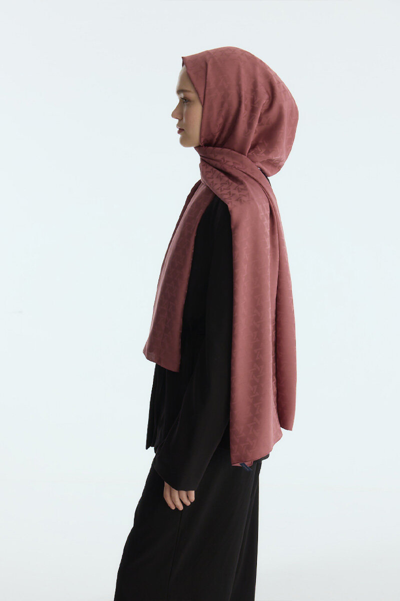 İpeksi Jakar Piramit Desen Şal - Gül - 3