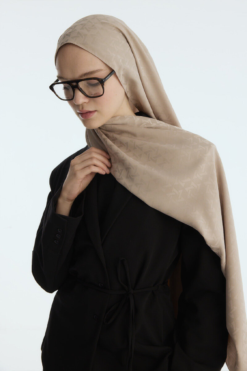 İpeksi Jakar Piramit Desen Şal - Kum - 4