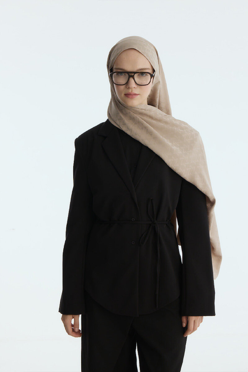 İpeksi Jakar Piramit Desen Şal - Kum - 2